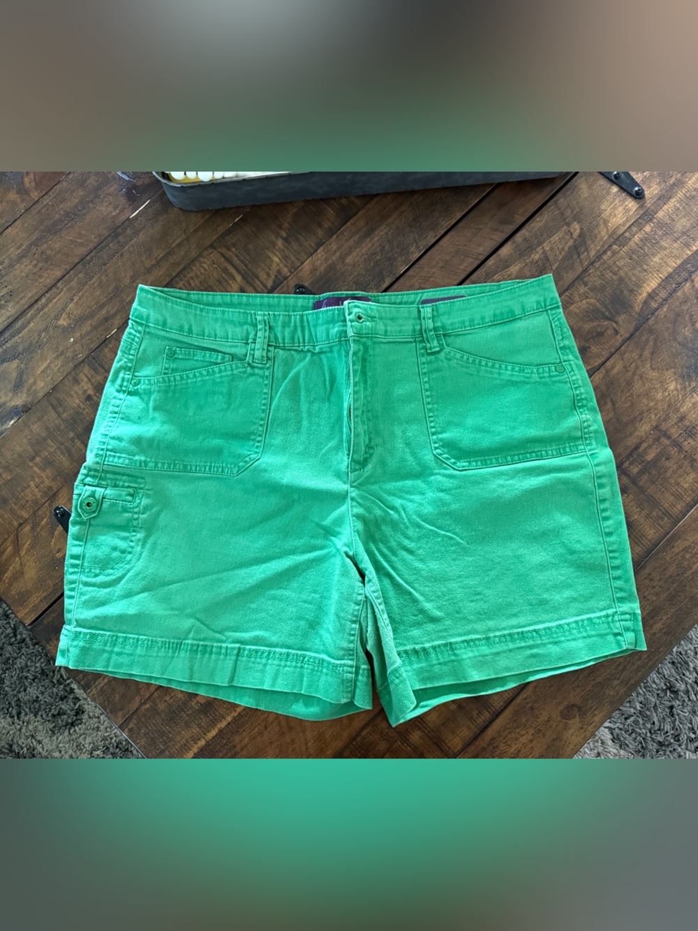 Women's Gloria Vanderbilt Green Casual Cotton Shorts